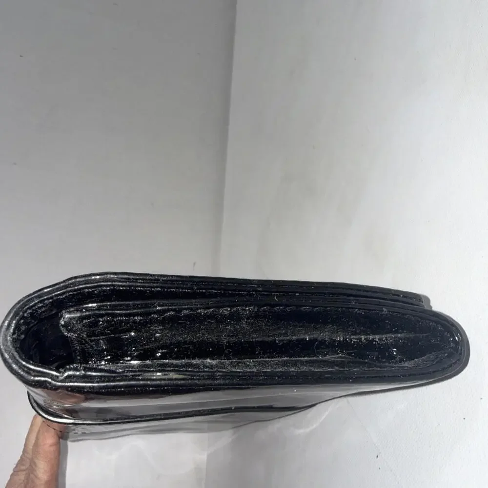 Michael Kors Buckle‎ Black Designer Old Money Minimalist Patent Leather Clutch